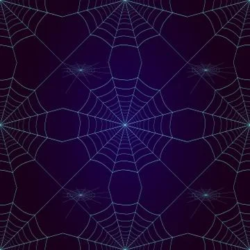 Halloween spider web seamless pattern. Creative creepy background with net. Stock Illustration