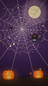 Halloween Spider Web Stop Motion Background Image Stock Illustration