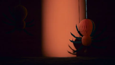 Halloween Spiders In The Dark Stock-Footage 252742345