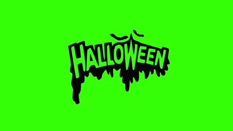 Halloween spooky animated logo text on green screen Stock Footage 314890169