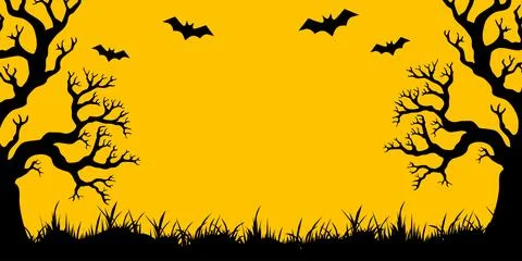 Halloween spooky background with flying bats. Vector illustration. イラスト素材