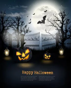 Halloween spooky background. Vector Stock Illustration