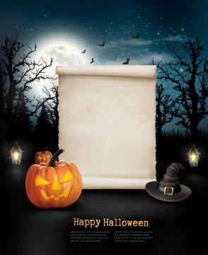 Halloween spooky background. Vector Stock Illustration