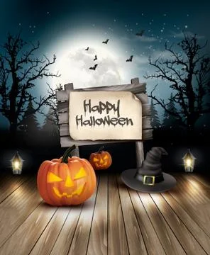 Halloween spooky background. Vector Stock Illustration
