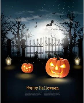 Halloween spooky background. Vector Stock Illustration