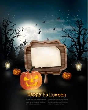Halloween spooky background. Vector Stock Illustration