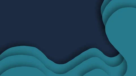 Halloween Spooky Dark Teal Paper Cut Waves Abstract Background Animation. Stock Footage 346122989