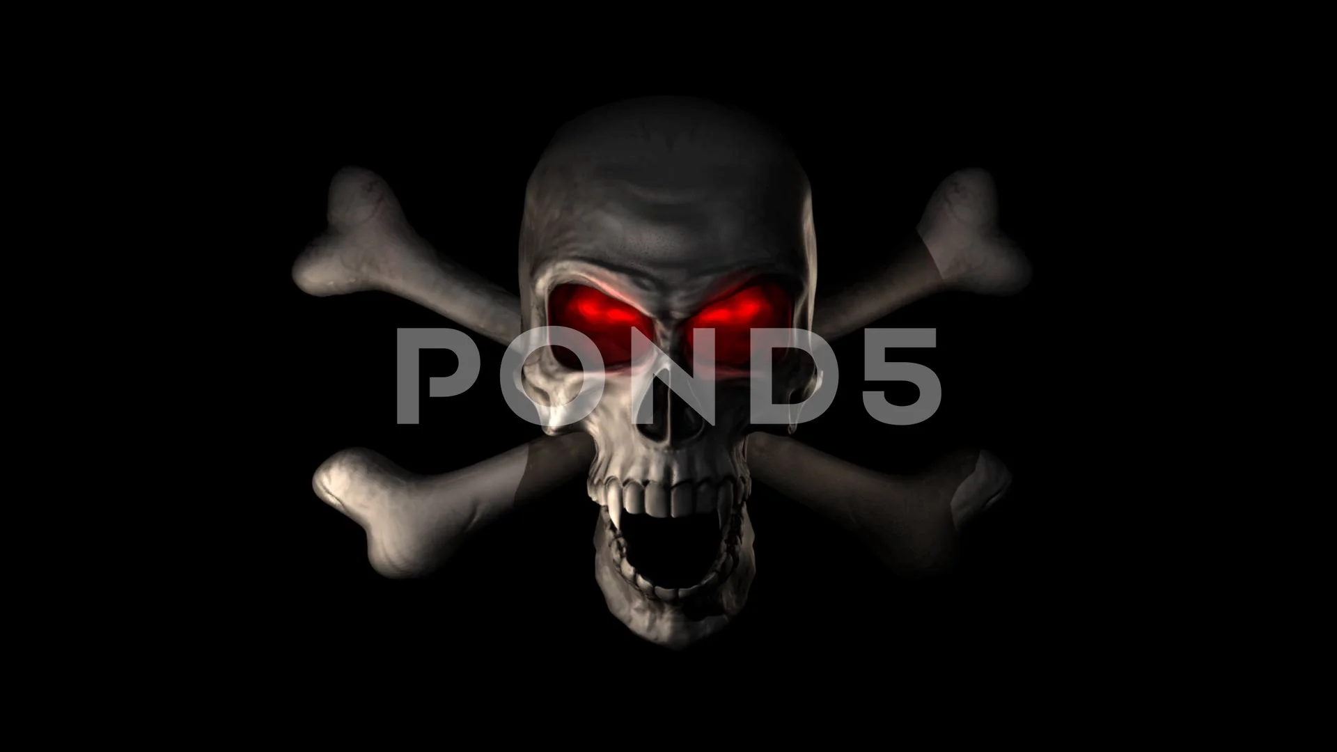 Halloween Spooky Evil Skull Red Eyes | Stock Video | Pond5