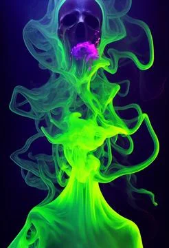 Halloween Spooky Ghost Ectoplasm Smoke Illustration Background Stock Illustration