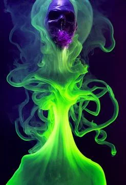 Halloween Spooky Ghost Ectoplasm Smoke Illustration Background Stock Illustration
