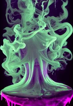 Halloween Spooky Ghost Ectoplasm Smoke Illustration Background Stock Illustration