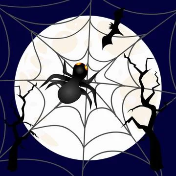 Halloween Spooky Night Scene Vector Image Stock Illustration