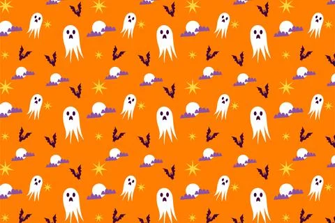 Halloween spooky pattern texture for book cover or bed sheet. Halloween patte Stock Illustration