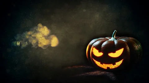Halloween spooky pumpkin background Video stock 95984726