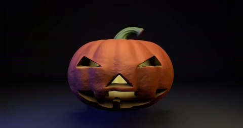 Halloween spooky pumpkin burning inside. Stock Footage 143816378