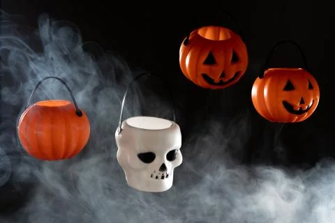 Halloween spooky pumpkin lantern dark tone decoration festive season trick or Stock Photos