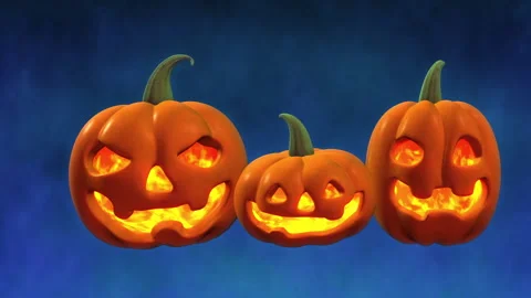 Halloween spooky pumpkins Stock Footage 140861078