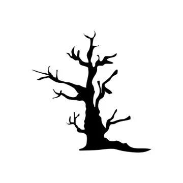 Halloween Spooky Tree Icon Vector Illustration Stock Illustration