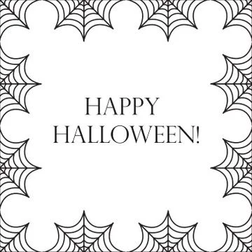 Halloween square frame for text with spider web. Template for your design Stock Illustration