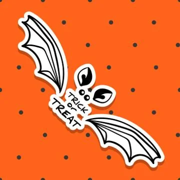 Halloween Sticker Bat Stock Illustration
