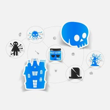 Halloween sticker concept Stock Illustration