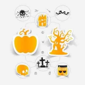 Halloween sticker concept Stock Illustration