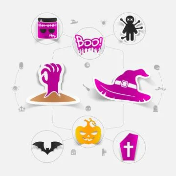 Halloween sticker concept Stock Illustration