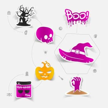 Halloween sticker concept Stock Illustration