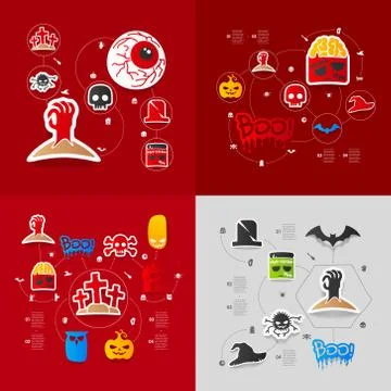 Halloween sticker concept Stock Illustration