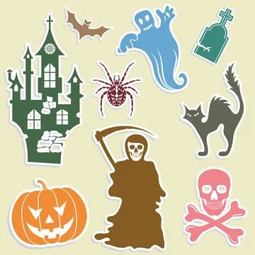 Halloween sticker Stock-Illustration