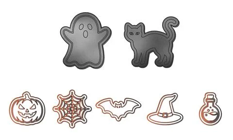 Halloween sticker pack illustration Stock Illustration