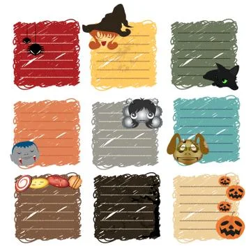 Halloween stickers note Stock Illustration