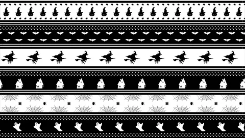 Halloween Striped Animated Pattern with Halloween Elements. Loop Holiday Bg Stock Footage 340237928