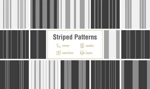 Halloween striped pattern set optimized for posters. Strong lines rhythm at.. Stock Illustration