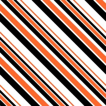 Halloween Stripes Seamless Pattern - Black, orange, and white diagonal stripe Stock Illustration