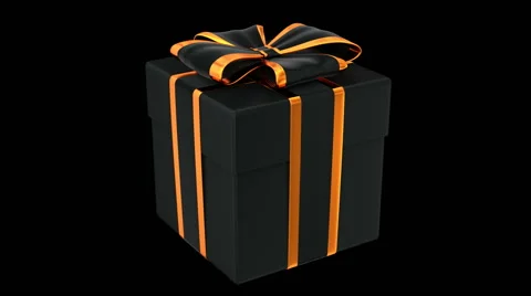 Halloween style gift box 3D animation with alpha matte Video stock 68584895