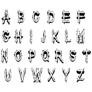 Halloween style vector typeset isolated on white background. Stock Illustration