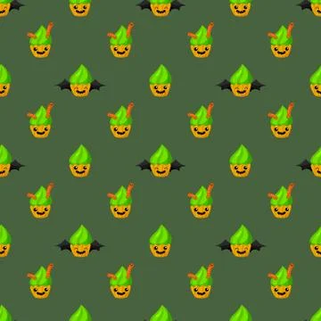Halloween sweet candies pattern. Vector. Cartoon style. Kawaii. イラスト素材