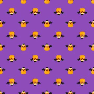 Halloween sweet corn pattern. Vector in cartoon style. Kawaii. Trick or treat Stock Illustration