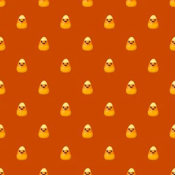 Halloween sweet corn pattern. Vector in cartoon style. Kawaii. Trick or treat Stock Illustration