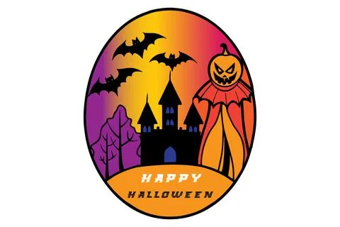 Halloween T-shirt logo vector Stock Illustration