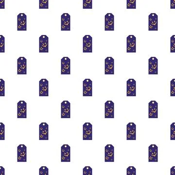 Halloween tags pattern featuring spooky bat faces Stock Illustration