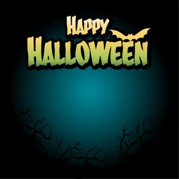 Halloween template background, vector illustration. Stock Illustration