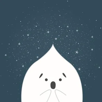 Halloween template design with vector ghost Stock Illustration