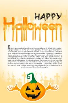 Halloween template with pumpkin Illustrazione stock