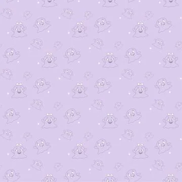 Halloween template. Seamless pattern with cute little cartoon ghosts. Ghosts Stock Illustration