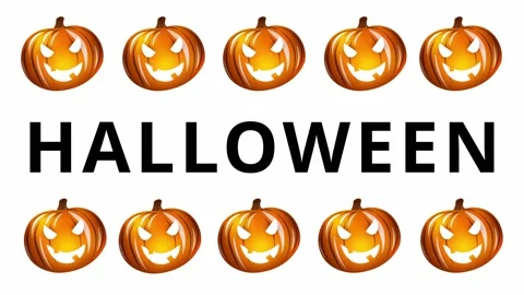 Halloween text and pumpkin Stock Footage 162768444
