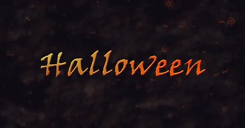 Halloween text dissolving into dust to right Stock Footage 68638274