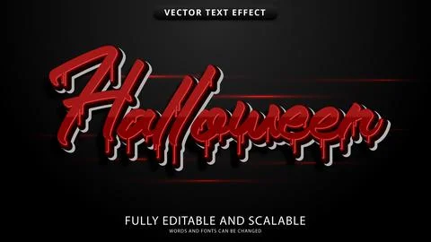 Halloween text effect editable eps file Stock Illustration