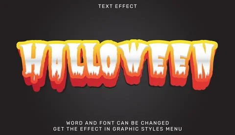 Halloween text effect template in 3d design Stock Illustration